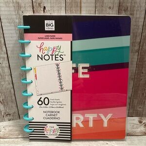 The Happy Planner Life of the Party Colorful Striped Journal Disc Bound 60 pgs